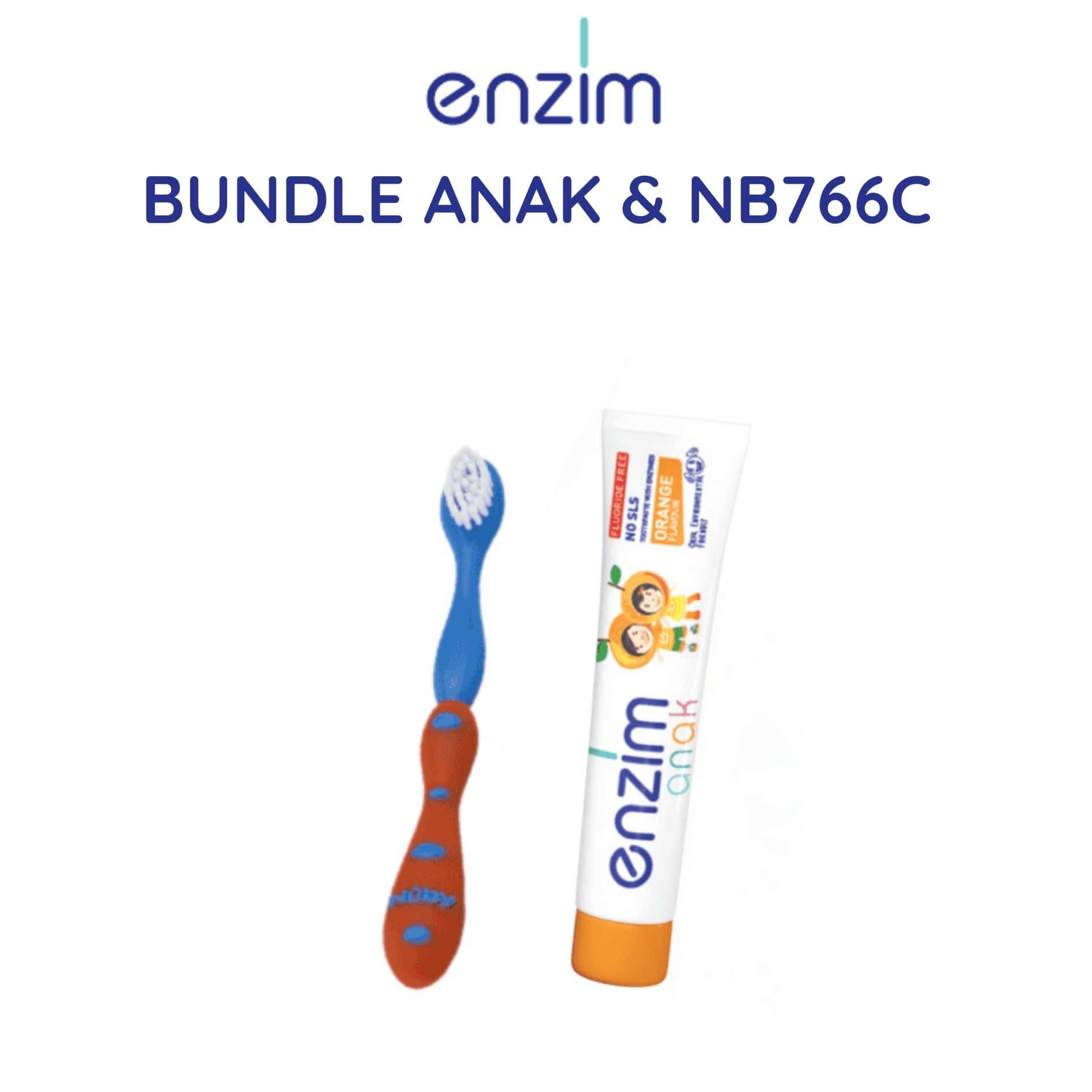 Anak2x Orange 50 ml + Nuby Toothbrush With Bristles (1pc) - RED BLUE