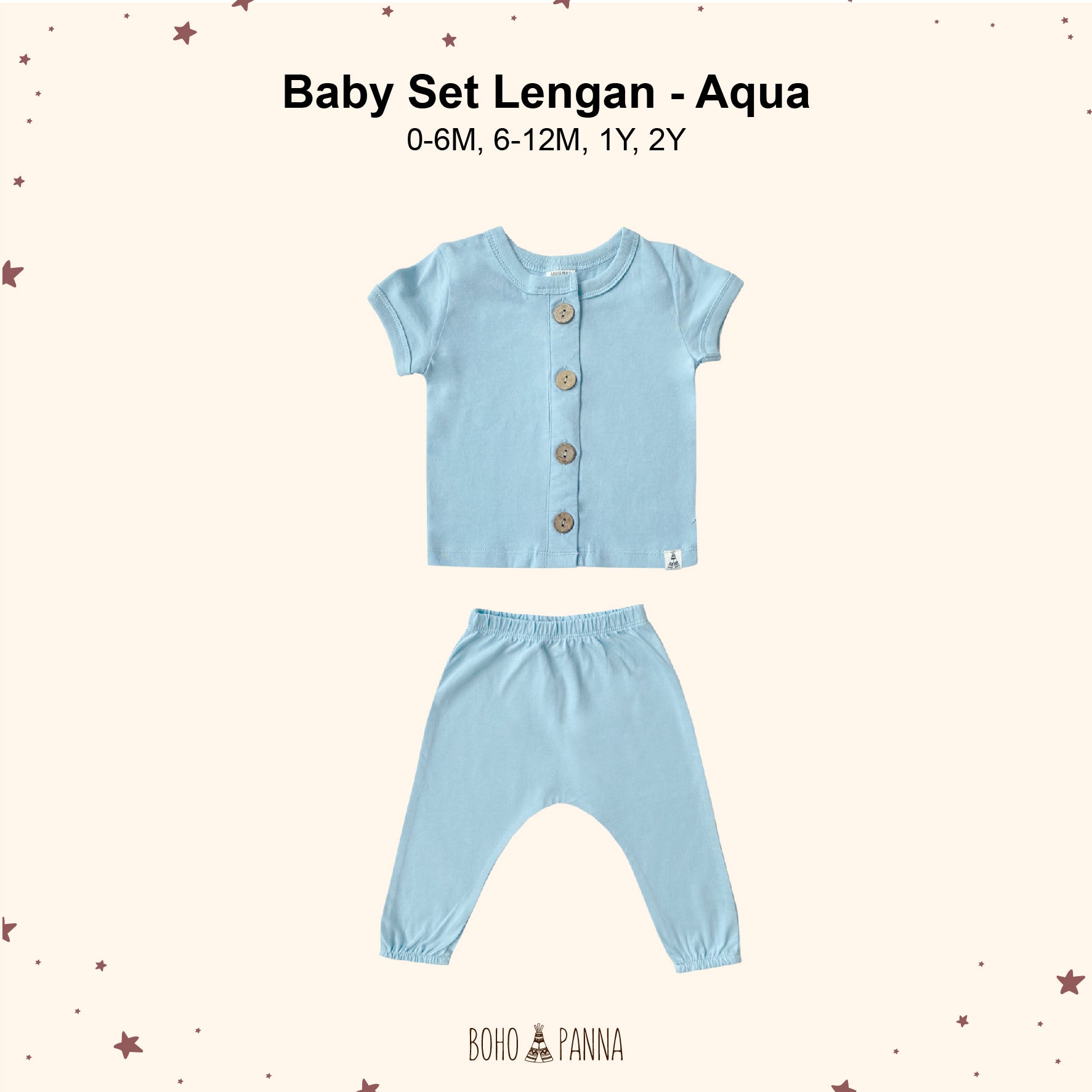 bohopanna baby set lengan aqua