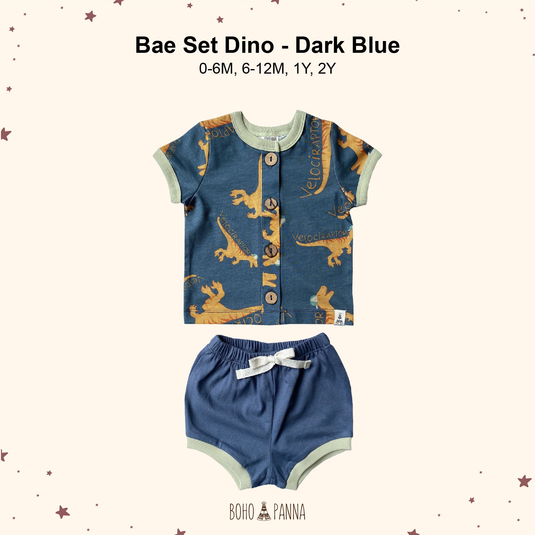 bohopanna bae set dino dark blue