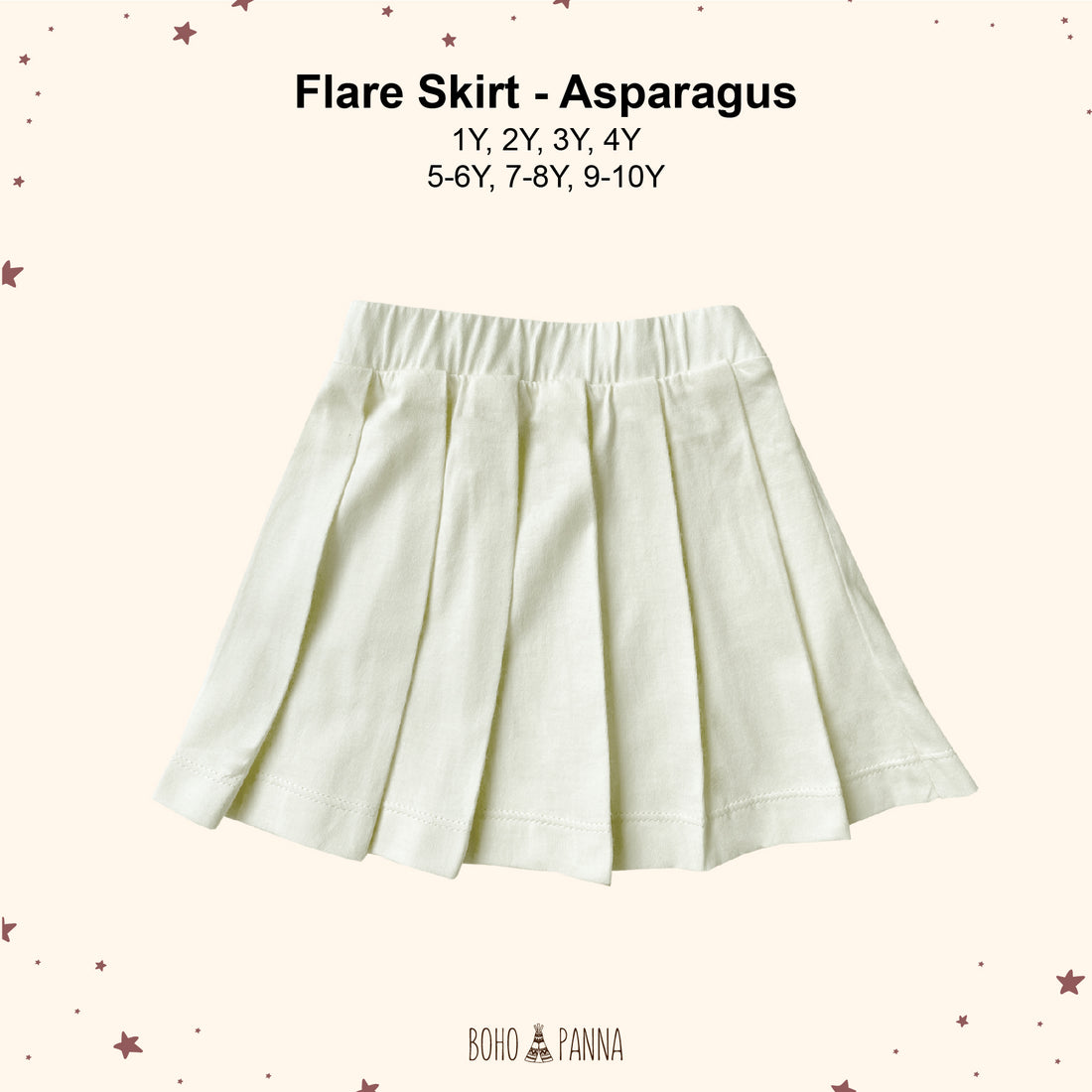 bohopanna flare skirt asparagus
