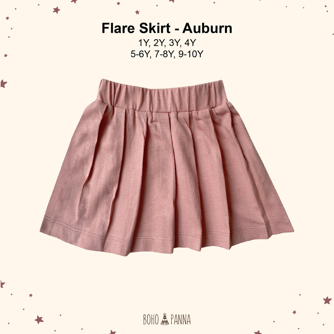 bohopanna flare skirt auburn