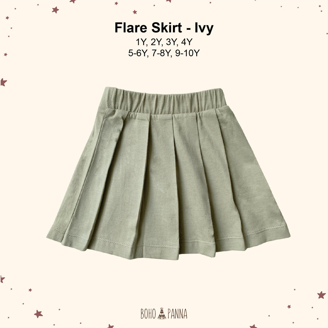 bohopanna flare skirt ivy