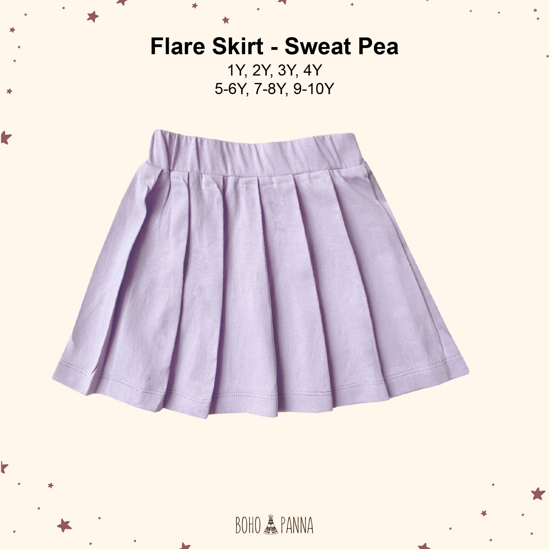 bohopanna flare skirt sweet pea