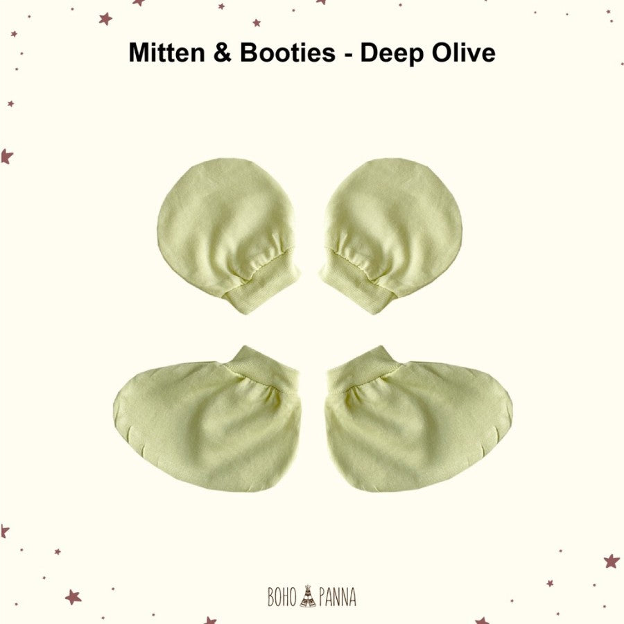 bohopanna mitten & booties deep olive