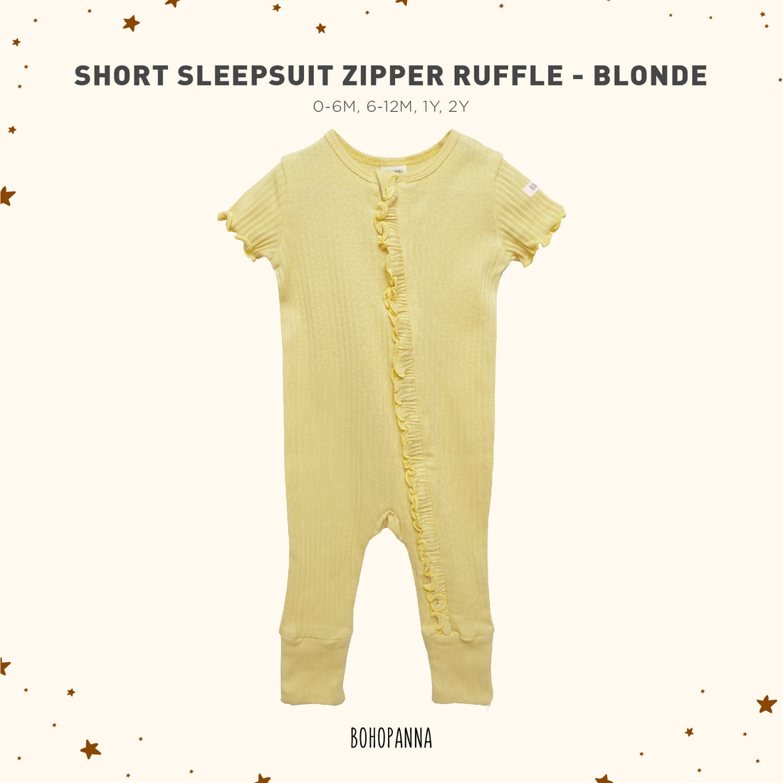 bohopanna short romper waffle blonde