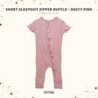 bohopanna short romper waffle dusty pink