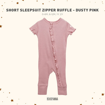 bohopanna short romper waffle dusty pink