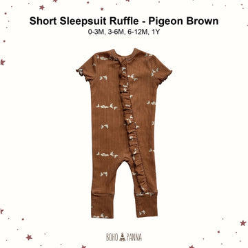 Bohopanna Short Sleepsuit Ruffle Pigeon Brown
