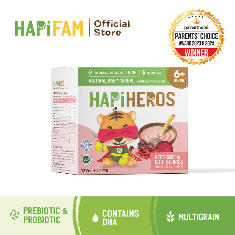 hapiheros baby cereal beetroot, berries & goji (20gx10)