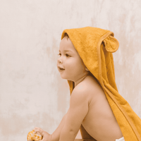 hooded towel caramel