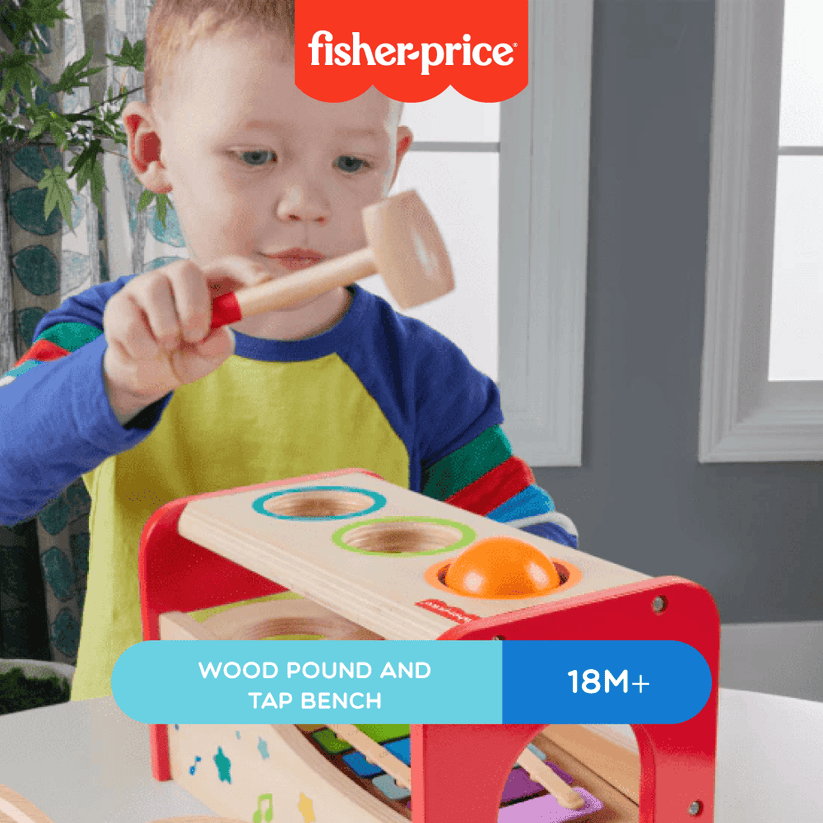 Fisher-Price Wooden Pound & Tap Bench Xylophone