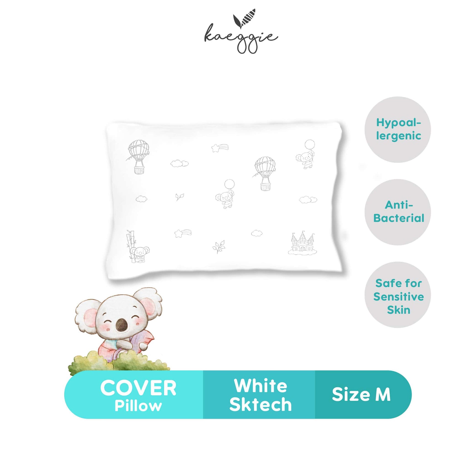 white sketch pillow cover (M)
