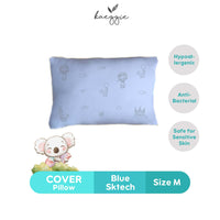 blue sketch pillow cover (M)