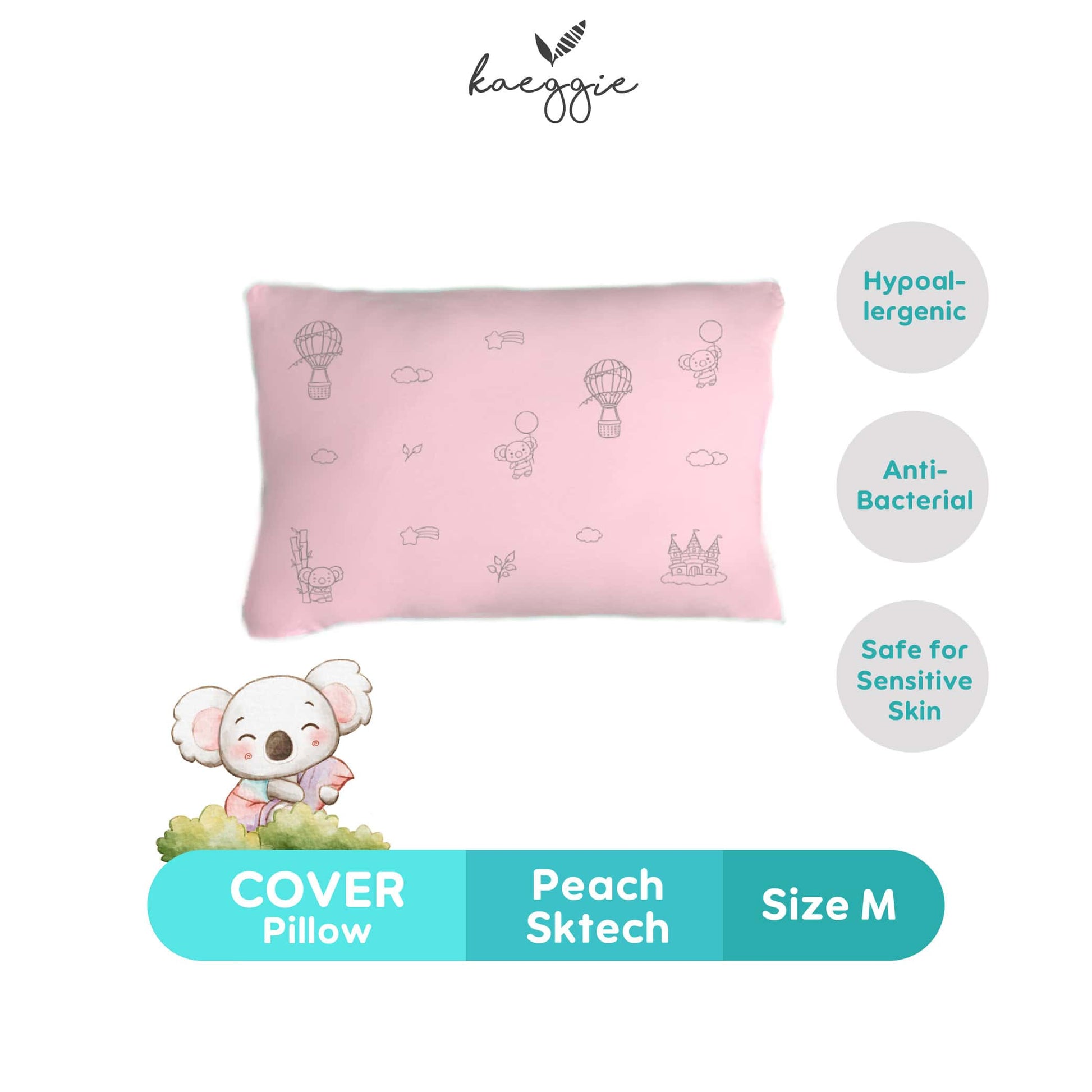 peach sketch pillow cover (M)