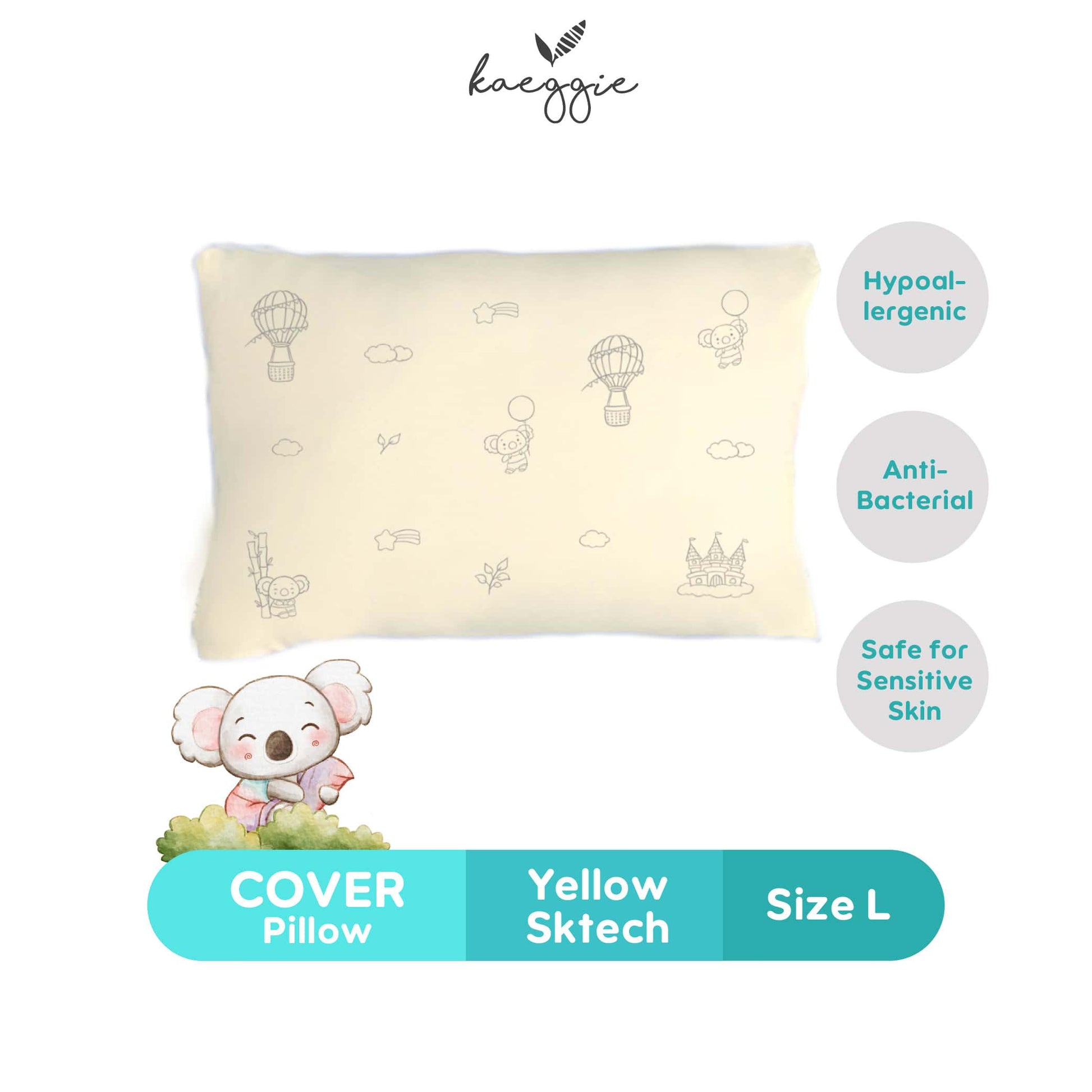 yellow sketch pillow cover (L)