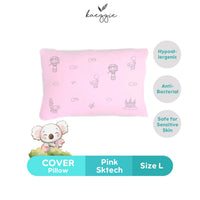 pink sketch pillow cover (L)