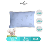 blue sketch pillow cover (L)