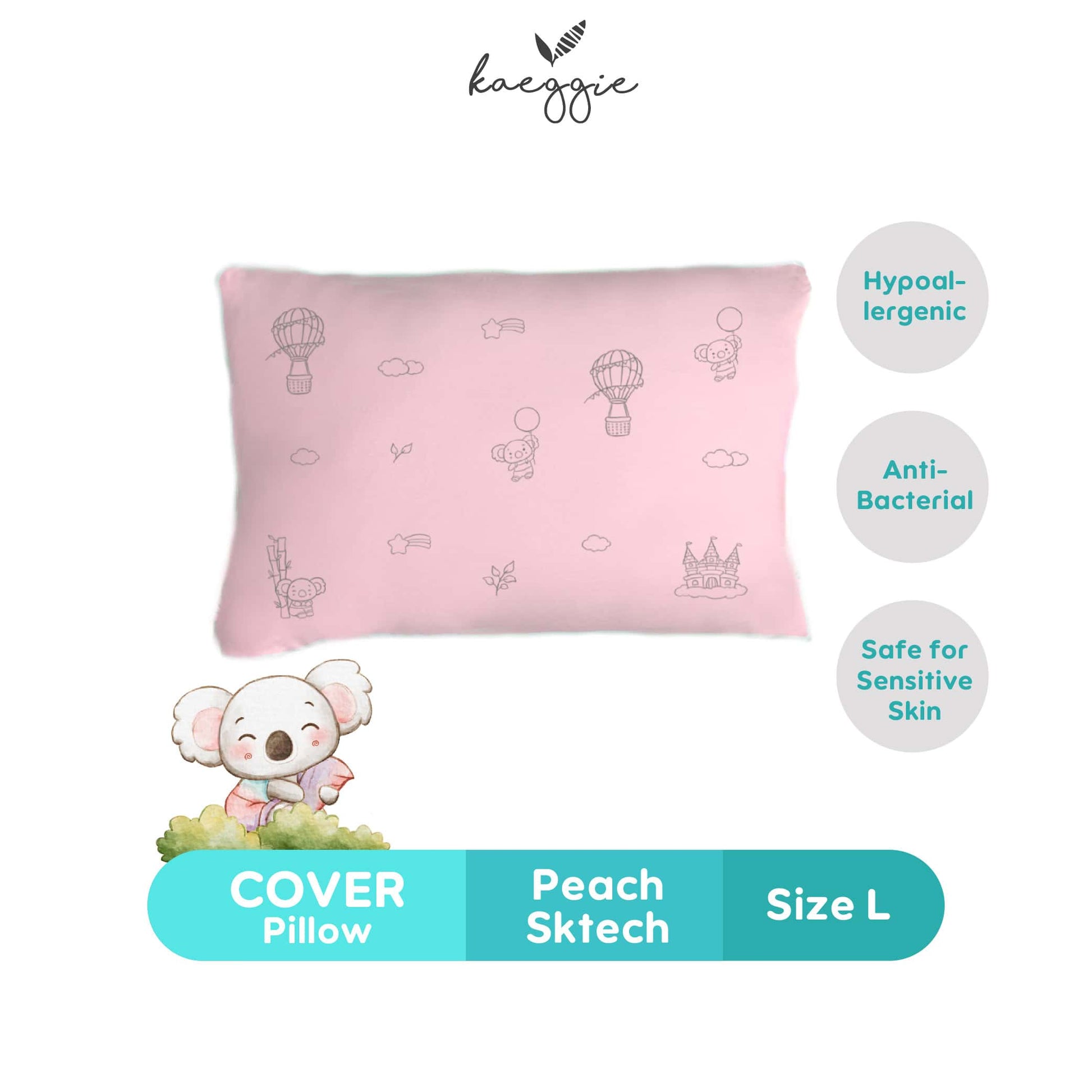peach sketch pillow cover (L)