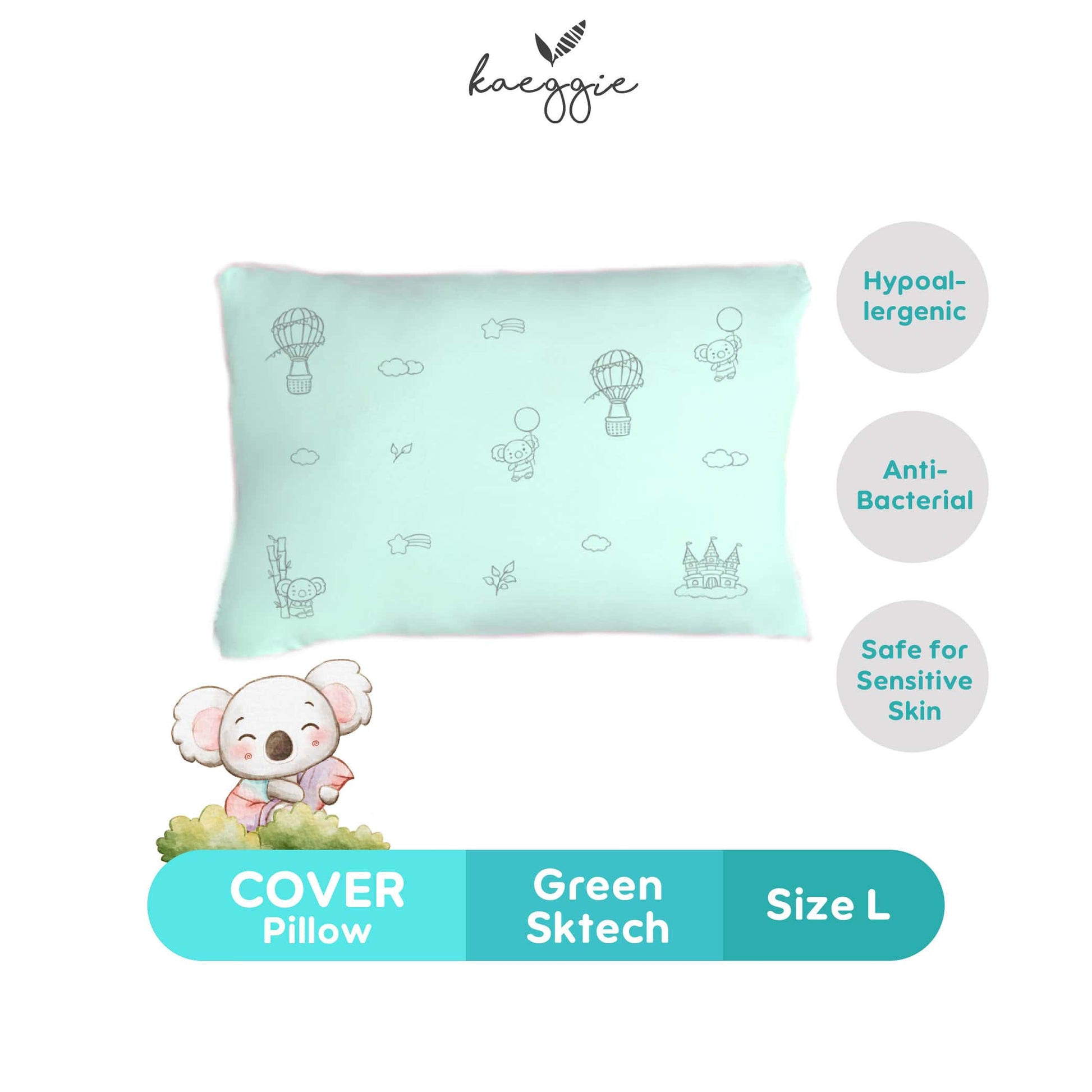 green sketch pillow cover (L)