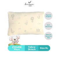 yellow sketch pillow cover (XL)