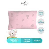 peach sketch pillow cover (XL)