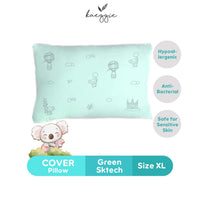 green sketch pillow cover (XL)