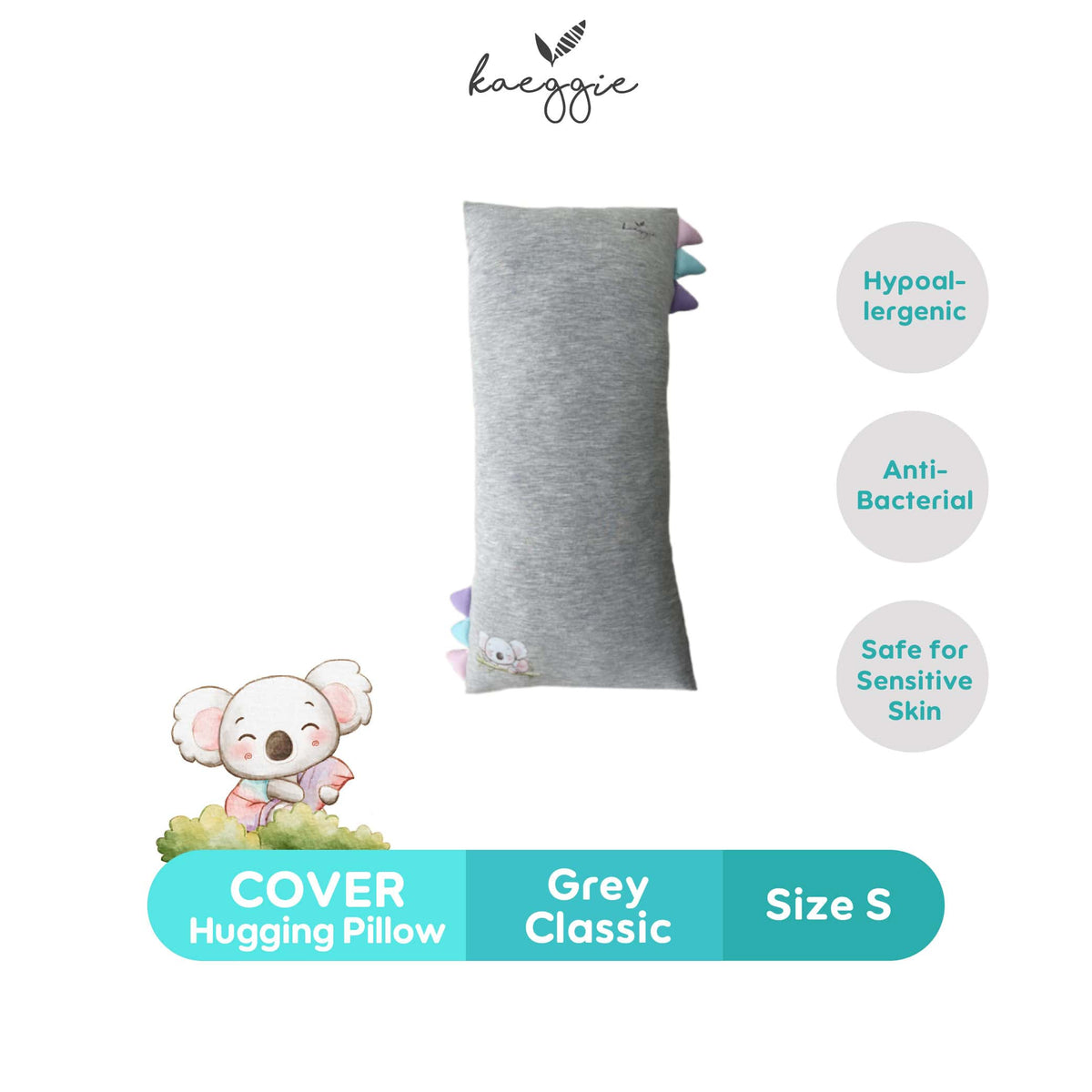 classic grey hugging pillow cover (S)