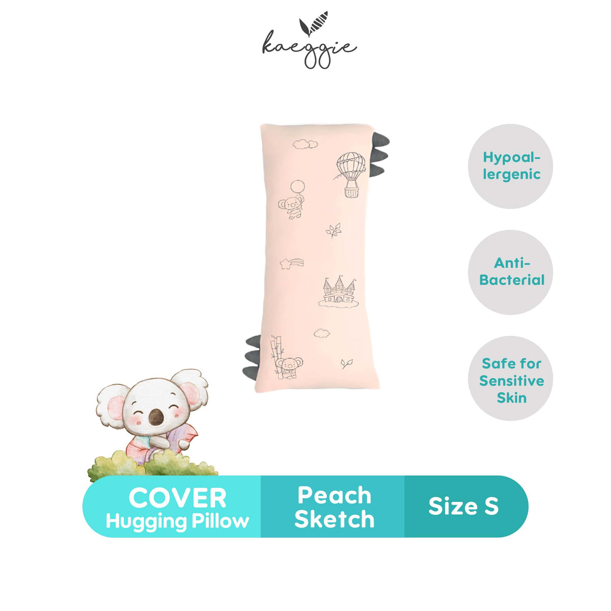 peach sketch hugging pillow cover (S)