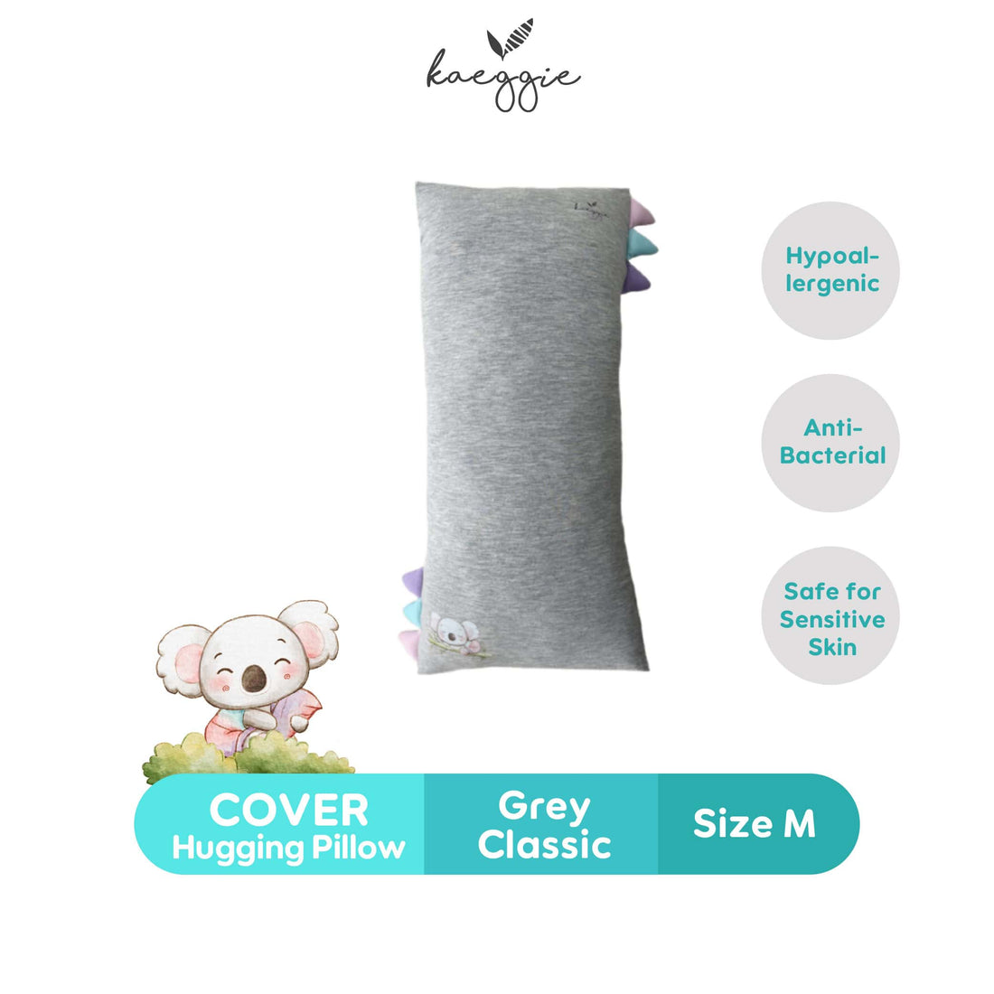 classic grey hugging pillow cover (M)