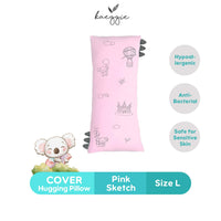 pink sketch hugging pillow cover (L)