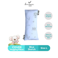 blue sketch hugging pillow cover (L)