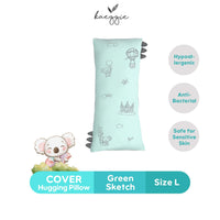 green sketch hugging pillow cover (L)