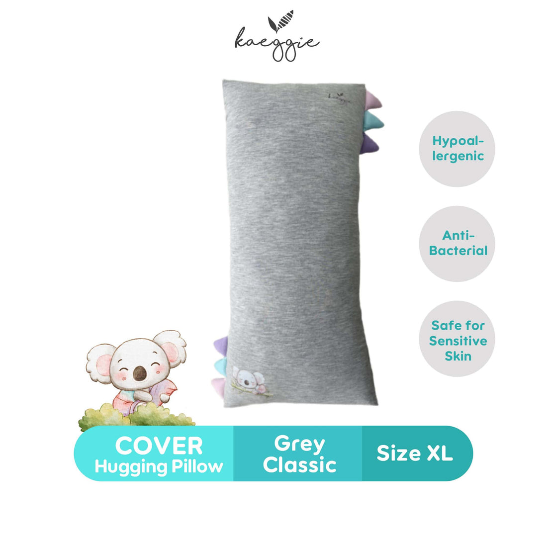 classic grey hugging pillow cover (XL)