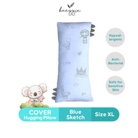 blue sketch hugging pillow cover (XL)