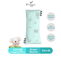 green sketch hugging pillow cover (XL)
