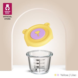mamabear baby glass food storage jar yellow