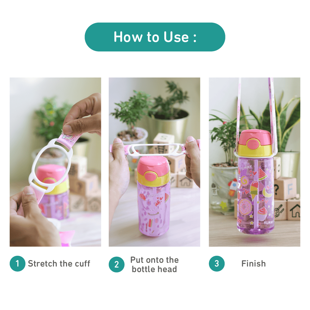 nuby 12oz flip it freestyle hard straw flip it on the go cup blue monsters + nuby bottle strap city design (copy)