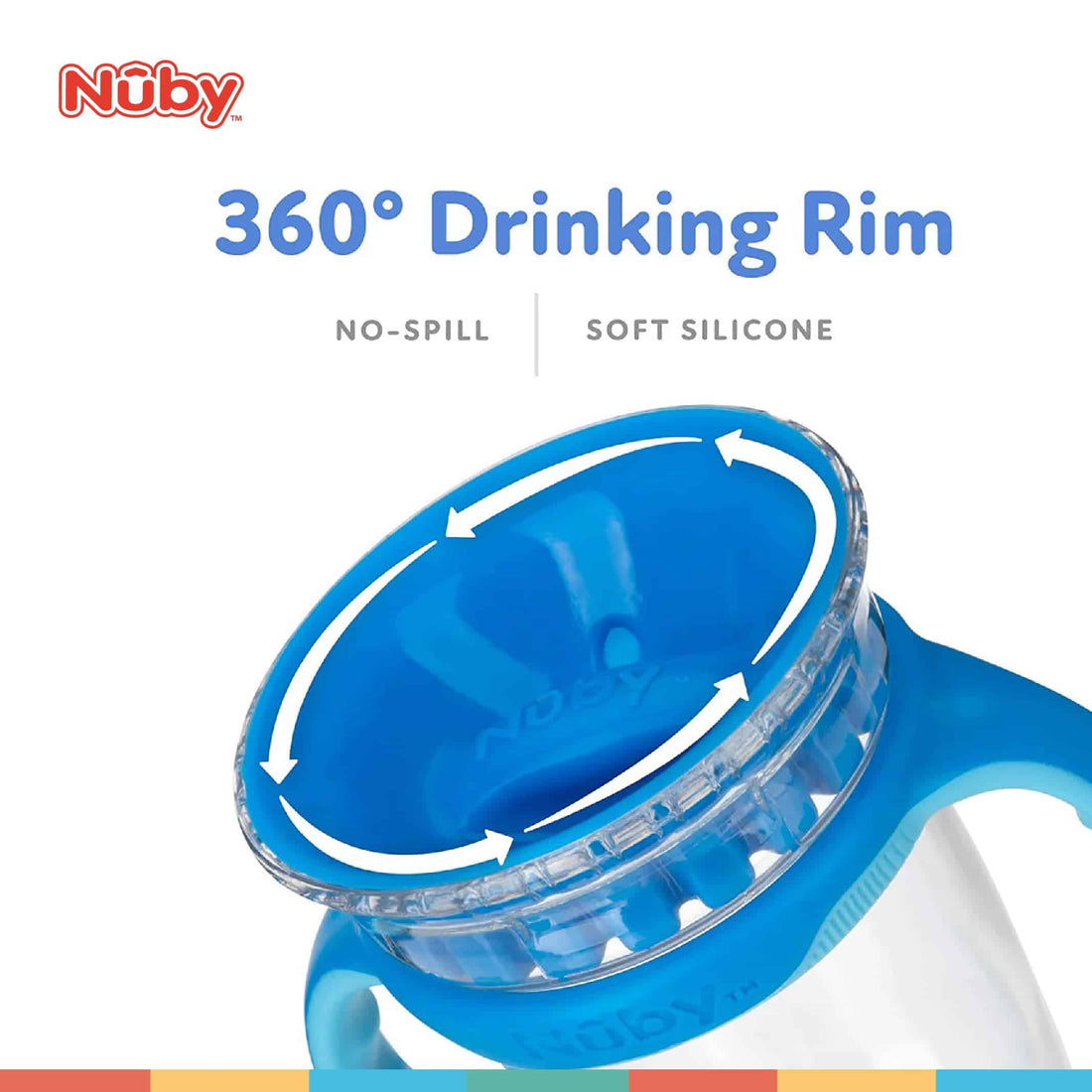 nuby 8oz/240ml 360° smart tritan cup with removeable handle