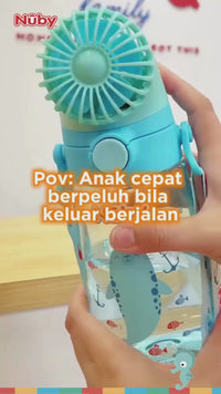 Nuby Tritan Fan Bottle | FREE Replacement Straw & Fan Cap