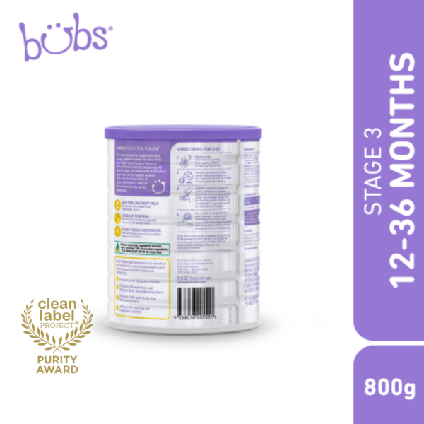 Astra Family Bob's Bubs Goat Milk Toddler Drink Stage 3 - imported goat milk for sensitive stomachs.