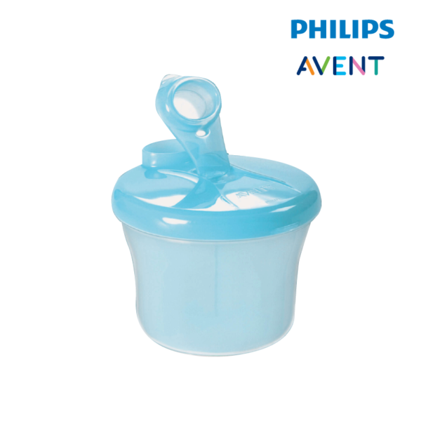 Astra Family Philips avent bottle with a blue lid.