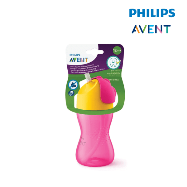Astra Family Philips avent sippy cup in pink and yellow.