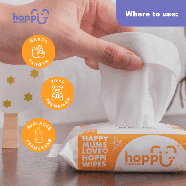 Astra Family Hoppup wipes - where to use.