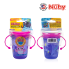 Astra Family Two 360 Wonder Cups with a pink handle and a purple handle.