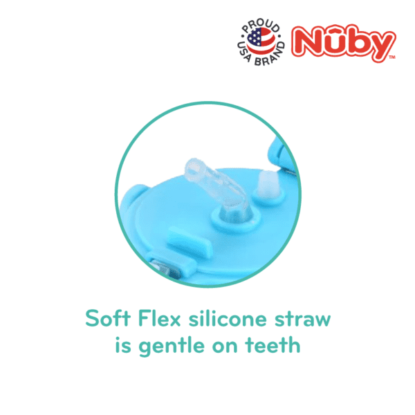 Astra Family Nuby soft flex silicone straw gentle on teeth.