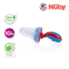 Astra Family A blue and red pacifier with the words nuby on it.