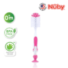 Astra Family A pink and white toothbrush with the words nuby on it.