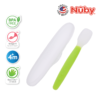 Astra Family A green and white toothbrush with the words nuby on it.