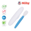 Astra Family A blue toothbrush with the words nuby on it.