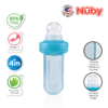 Astra Family The nuby baby bottle has a blue color and a number of different features.